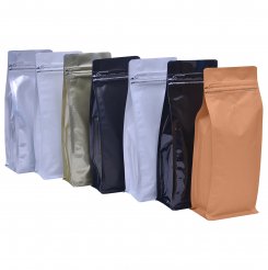 Flat Bottom Pouch with Pocket Zipper and Valve